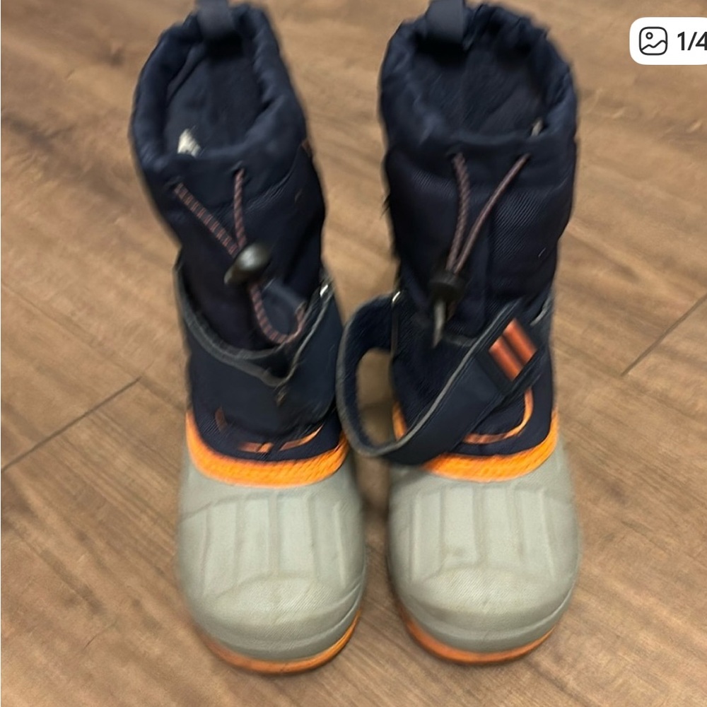 Target Navy and Orange Kids Snow Boots